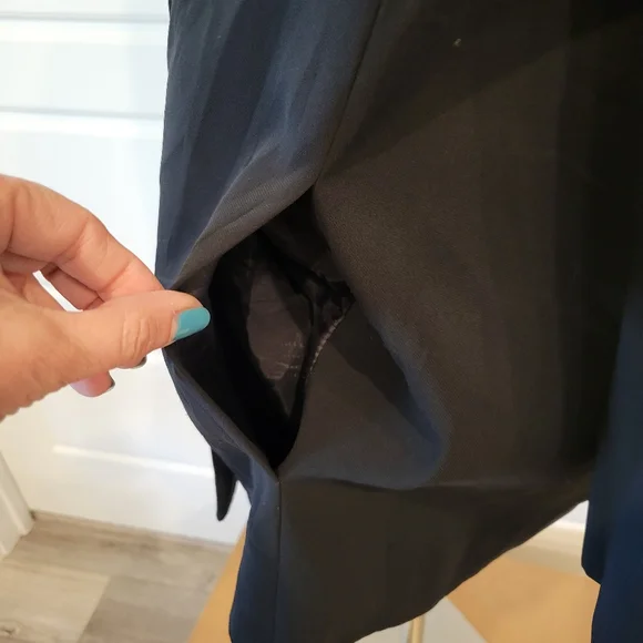 JOSEPHINE CHAUS VINTAGE BLACK LONG BLAZER ONE BUTTON SIZE 10 CIRCA 80'S - Picture 9 of 13